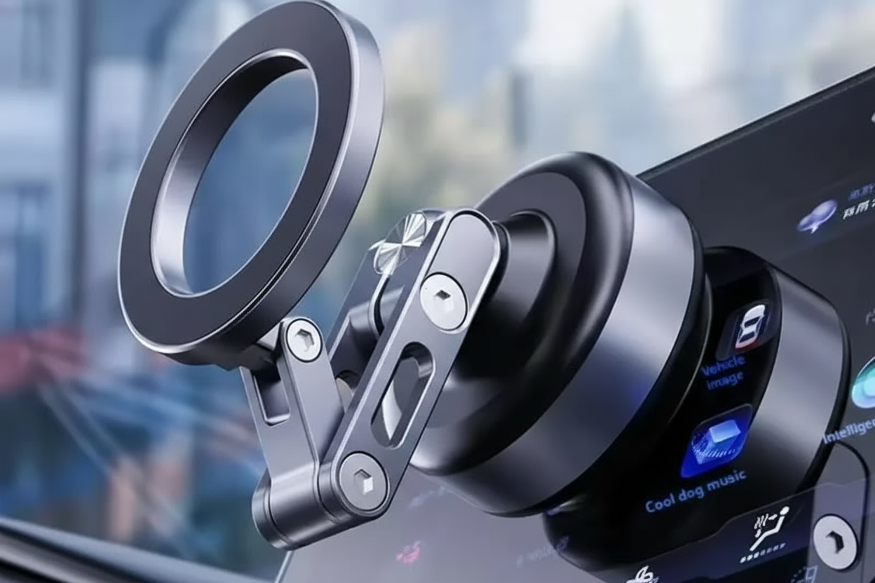 X93 Magnetic Car Phone Holder Gray | 360° Strong Suction Mount for iPhone & Android"