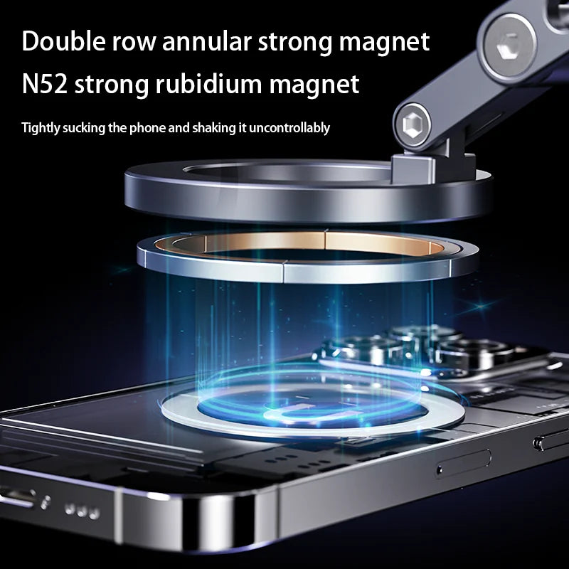 X93 Magnetic Car Phone Holder Gray | 360° Strong Suction Mount for iPhone & Android"